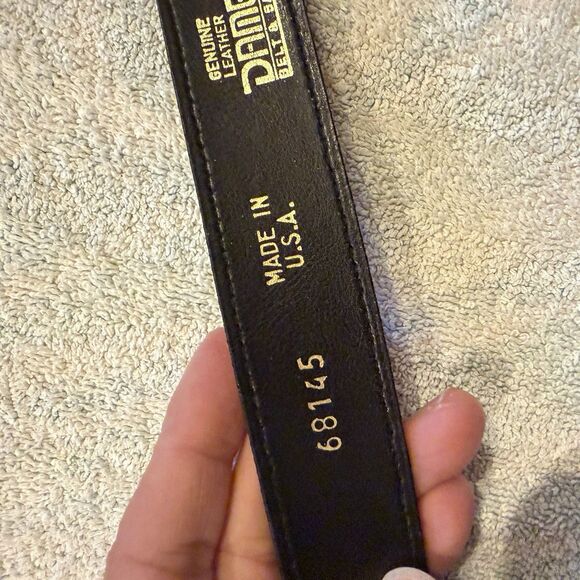 Vtg Dame Belt & Bag Black Leather Gold Chunky M Womens Gaudy  80s 90s 27-31” main image 8